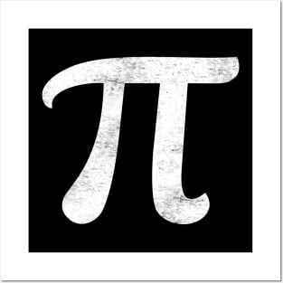 Pi Day Retro Symbol (White) Posters and Art